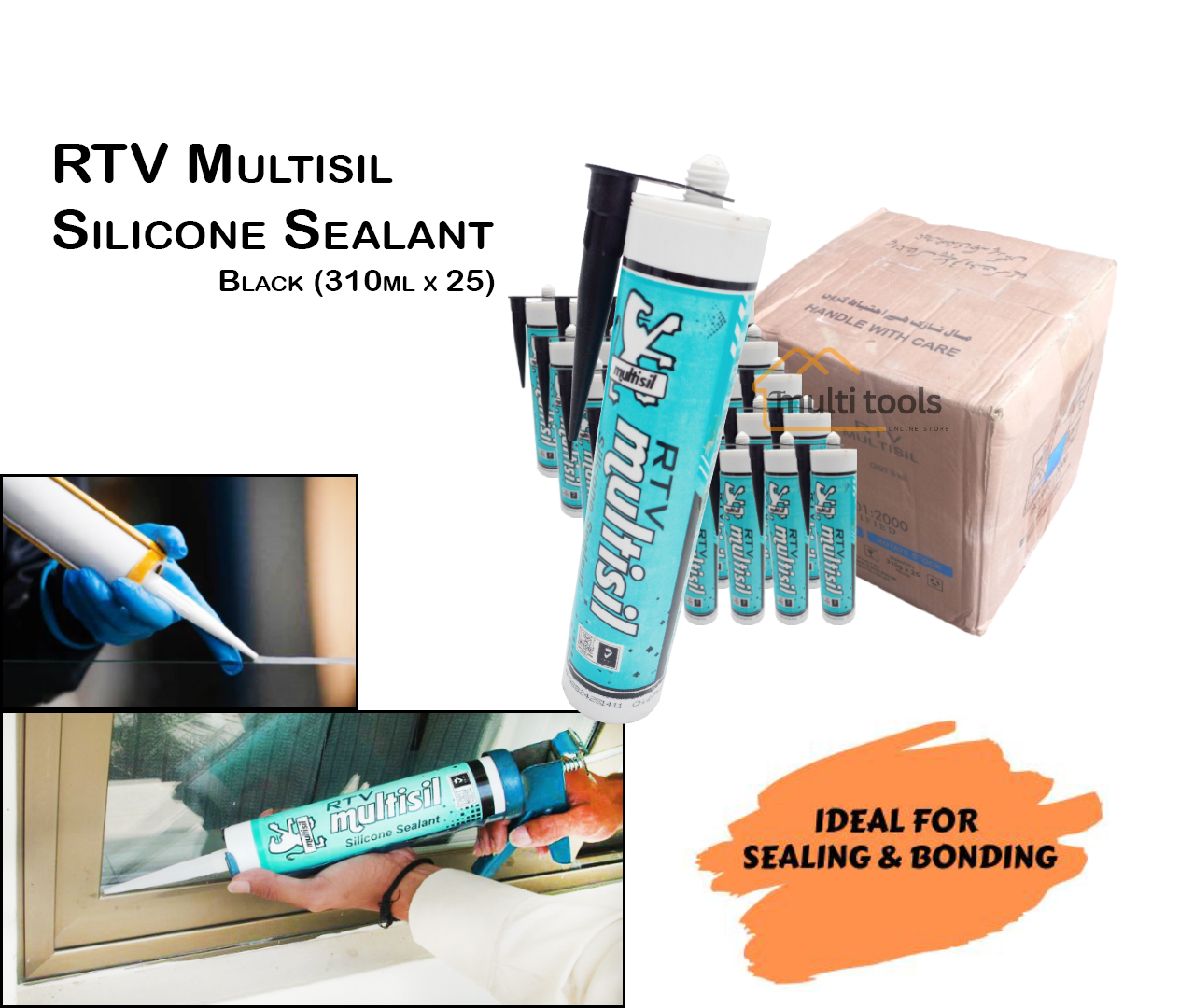 Rtv Multisil Silicone Sealant (Black 310G X 25)